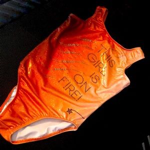 Destira child large this girl is on fire leotard